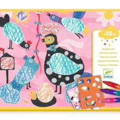 Djeco Stencil Colouring Kit - Color Stop Birdie & Co - Little Painter Art | Exploring the Endless Possibilities of Art| Hot