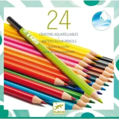 Djeco Watercolour Pencils 24pk - Little Painter Art | Exploring the Endless Possibilities of Art| Brush