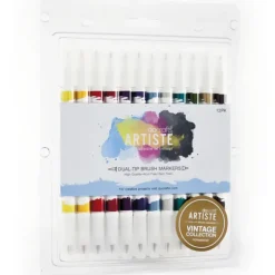Docrafts Artiste Dual tip VINTAGE Brush Markers - Little Painter Art | Exploring the Endless Possibilities of Art| Brush