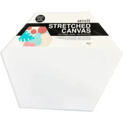 Docrafts Artiste Stretched Hexagon Canvas 40cm - 380gsm - Pack of 2 - Little Painter Art | Exploring the Endless Possibilities of Art| Canvas