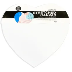 Docrafts Artiste Stretched Heart Canvas 40cm - 380gsm - Pack of 2 - Little Painter Art | Exploring the Endless Possibilities of Art| Canvas