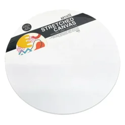 Docrafts Artiste Stretched Round Canvas 40cm - 380gsm - Pack of 2 - Little Painter Art | Exploring the Endless Possibilities of Art| Canvas