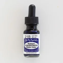 Brush^Dr. Ph. Martins Radiant Concentrated 21B Ultra Blue - Little Painter Art | Exploring the Endless Possibilities of Art