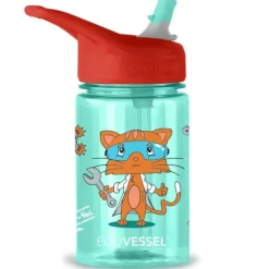 Hot^EcoVessel Splash 12oz Tritan Kids Water Bottle - Science Cat - Little Painter Art | Exploring the Endless Possibilities of Art