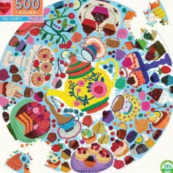Hot^eeBoo 500pc Round Puzzle - Tea Party - Little Painter Art | Exploring the Endless Possibilities of Art