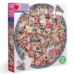Hot^eeBoo 500pc Round Puzzle - Women March! - Little Painter Art | Exploring the Endless Possibilities of Art
