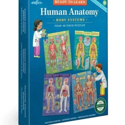 Hot^eeBoo Ready to Learn - Human Anatomy 4-Puzzle 48pc Set - Little Painter Art | Exploring the Endless Possibilities of Art