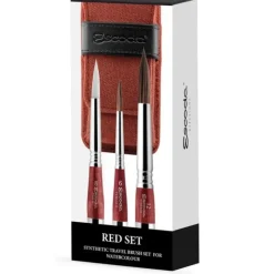 Pigment^Escoda Red Set Travel Brush 3pk - Little Painter Art | Exploring the Endless Possibilities of Art