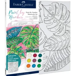 Canvas^Faber Castell Creative Studio Paint By Numbers Watercolour Set - Tropical - Little Painter Art | Exploring the Endless Possibilities of Art