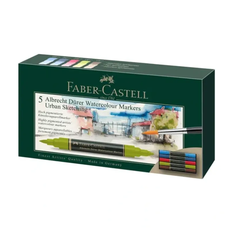 Pigment^Faber-Castell Albrecht Drer Watercolour Markers - Urban Sketch - Set of 5 - Little Painter Art | Exploring the Endless Possibilities of Art