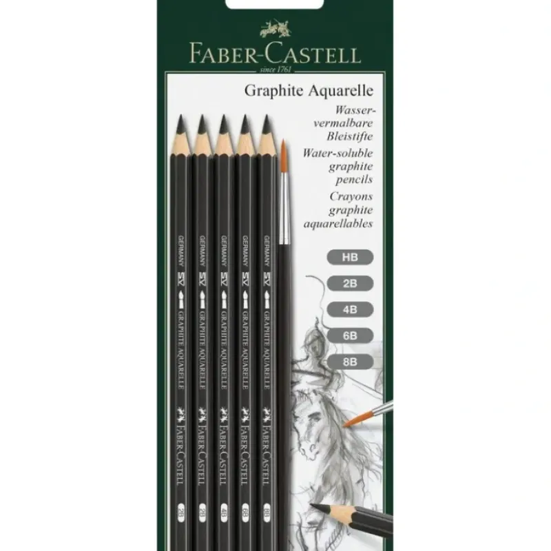 Brush^Faber-Castell Aquarelle Graphite Pencil Set - Little Painter Art | Exploring the Endless Possibilities of Art