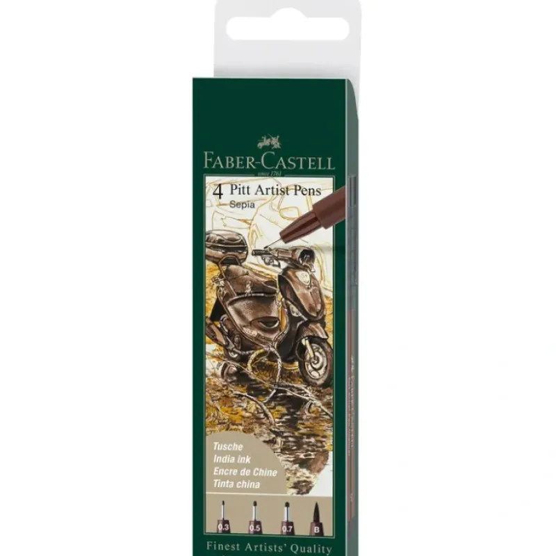Brush^Faber-Castell Fine Pitt Brush Pen - Sepia - Set of 4 - Little Painter Art | Exploring the Endless Possibilities of Art