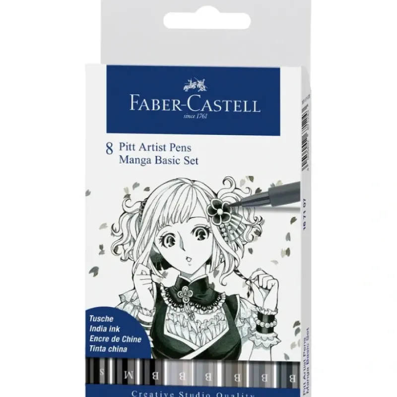 Pigment^Faber-Castell Fine Pitt Brush Pens - Manga - Set of 8 - Little Painter Art | Exploring the Endless Possibilities of Art