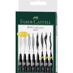 Pigment^Faber-Castell Fine Pitt Brush Pens - Black - Set of 8 - Little Painter Art | Exploring the Endless Possibilities of Art