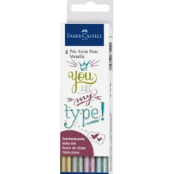 Pigment^Faber-Castell Pitt Artist Pen Set 4pk Metallics - Little Painter Art | Exploring the Endless Possibilities of Art