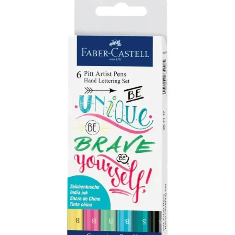 Pigment^Faber-Castell Pitt Artist Pen Set 6pk Lettering Pastels - Little Painter Art | Exploring the Endless Possibilities of Art