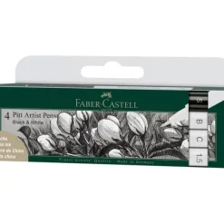 Pigment^Faber-Castell Pitt Artist Pen - Black/White (Pack of 4) - Little Painter Art | Exploring the Endless Possibilities of Art
