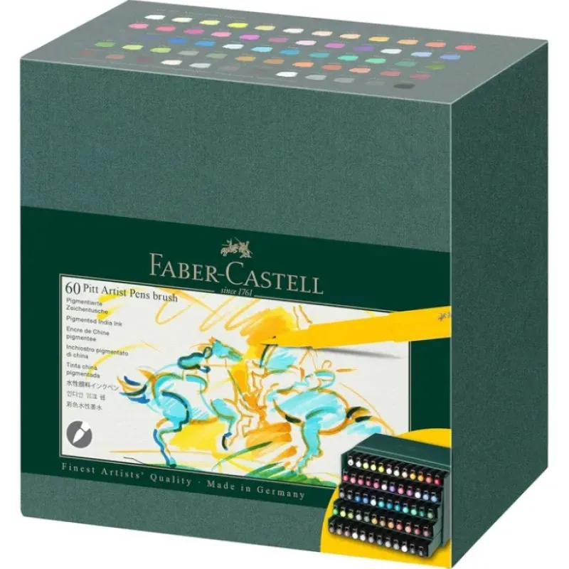 Pigment^Faber-Castell Pitt Artists Brush Pen Set of 60 Assorted Colours - Little Painter Art | Exploring the Endless Possibilities of Art