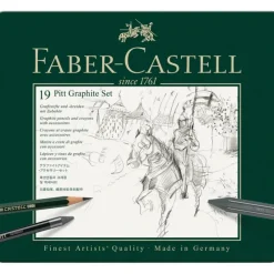 Brush^Faber-Castell Pitt Graphite Tin - Set of 19 Pencils and Accessories - Little Painter Art | Exploring the Endless Possibilities of Art