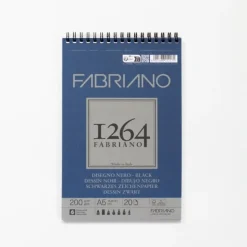 Shop All^Fabriano 1264 tekenblok met spiraal 20 zwarte vellen 200gr/m 14,8x21cm (A5) - Little Painter Art | Exploring the Endless Possibilities of Art