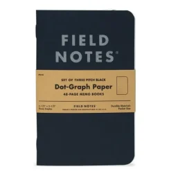 Shop All^Field Notes Pitch Black Memo Books 3pk Dotgrid - Little Painter Art | Exploring the Endless Possibilities of Art