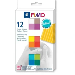 Pigment^FIMO Soft Material Pack with 12 Half Blocks - Brilliant - Little Painter Art | Exploring the Endless Possibilities of Art