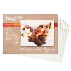 Hot^Fluid100 Cold Press Watercolour Paper Pochette 15pk 5x7" 140lb - Little Painter Art | Exploring the Endless Possibilities of Art