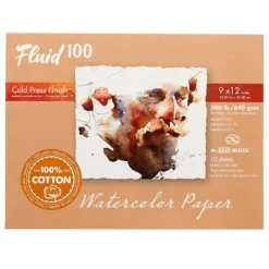 Fluid100 Cold Pressed Watercolour Block 9"x12" 300lb - Little Painter Art | Exploring the Endless Possibilities of Art| Shop All