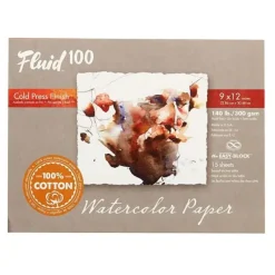 Shop All^Fluid100 Cold Pressed Watercolour Block 9"x12" 140lb - Little Painter Art | Exploring the Endless Possibilities of Art