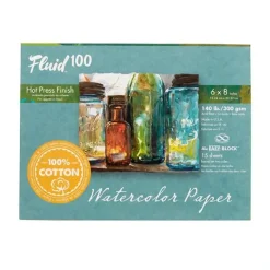 Shop All^Fluid100 Hot Pressed Watercolour Block 6"x8" 140lb - Little Painter Art | Exploring the Endless Possibilities of Art