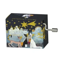 Shop All^Fridolin Christmas Music Box - Silent Night, Three Cats & Star - Little Painter Art | Exploring the Endless Possibilities of Art
