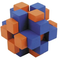 Hot^Fridolin IQ Test 3D Puzzle - Orange/Blue Cube Cross - Little Painter Art | Exploring the Endless Possibilities of Art