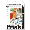 Brush^Frisk Coloured Fineliner Brush Pens - Set of 9 Assorted Colours - Little Painter Art | Exploring the Endless Possibilities of Art