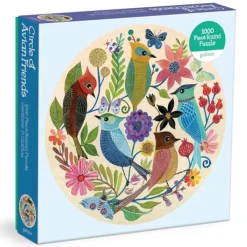 Shop All^Galison 1000pc Round Puzzle - Circle of Avian Friends - Little Painter Art | Exploring the Endless Possibilities of Art