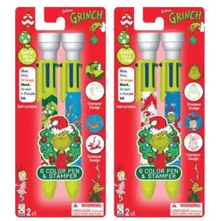 Hot^Geddes Dr. Seuss The Grinch 6-Colour Pen & Stamper 2pk, Assorted - Little Painter Art | Exploring the Endless Possibilities of Art