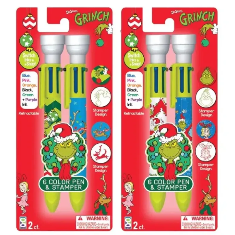Hot^Geddes Dr. Seuss The Grinch 6-Colour Pen & Stamper 2pk, Assorted - Little Painter Art | Exploring the Endless Possibilities of Art