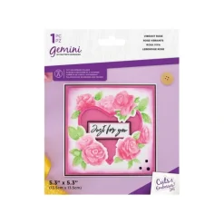 Brush^Gemini 5" x 5" Floral Frame Cut and Emboss Folder - Vibrant Rose - Little Painter Art | Exploring the Endless Possibilities of Art