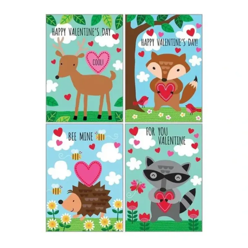 Hot^Gina B Critters Valentine's Card Pack 16pk - Little Painter Art | Exploring the Endless Possibilities of Art