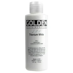 Hot^Golden Fluid Acrylic Paint 4oz Titanium White - Little Painter Art | Exploring the Endless Possibilities of Art