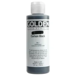 Hot^Golden Fluid Acrylic Paint 4oz Carbon Black - Little Painter Art | Exploring the Endless Possibilities of Art