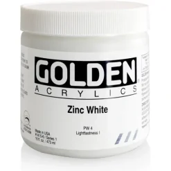 Pigment^Golden Heavy Body Acrylic Paint 16oz Zinc White - Little Painter Art | Exploring the Endless Possibilities of Art