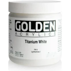 Pigment^Golden Heavy Body Acrylic Paint 16oz Titanium White - Little Painter Art | Exploring the Endless Possibilities of Art