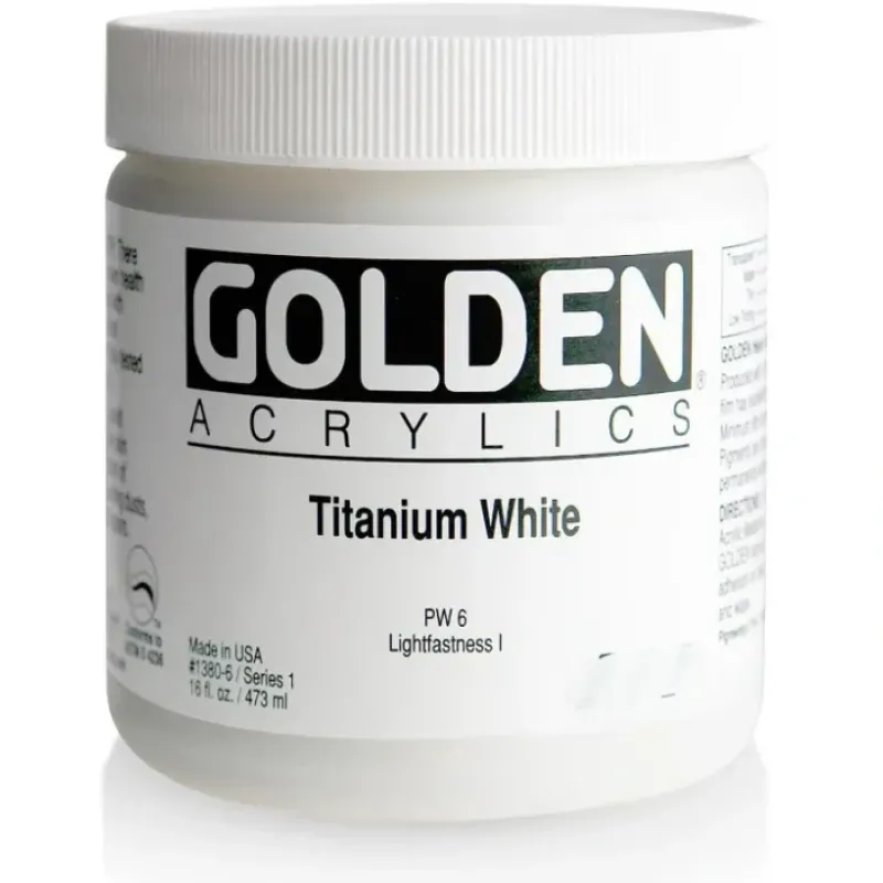 Pigment^Golden Heavy Body Acrylic Paint 16oz Titanium White - Little Painter Art | Exploring the Endless Possibilities of Art