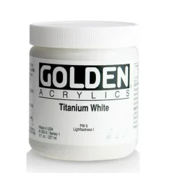 Pigment^Golden Heavy Body Acrylic Paint 8oz Titanium White - Little Painter Art | Exploring the Endless Possibilities of Art