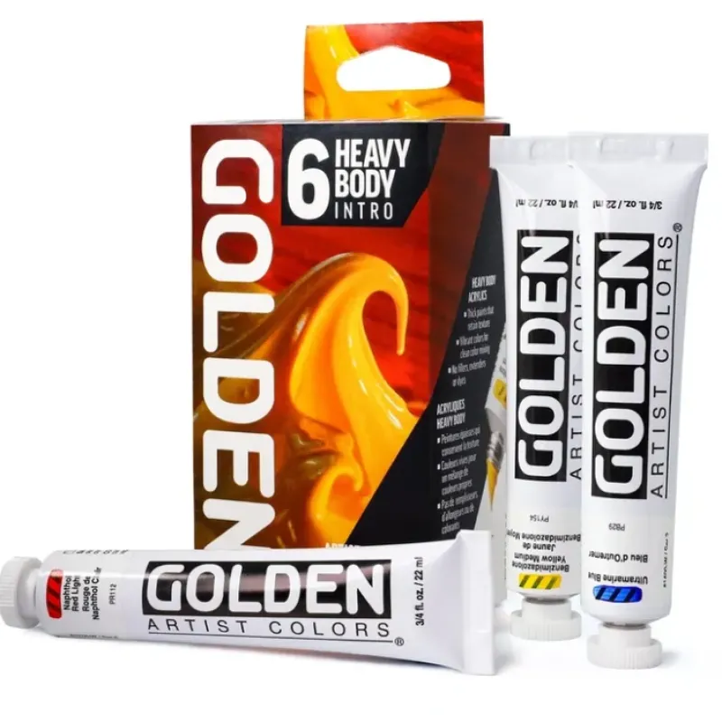 Pigment^Golden Heavy Body Intro Set 6 x 22ml - Little Painter Art | Exploring the Endless Possibilities of Art