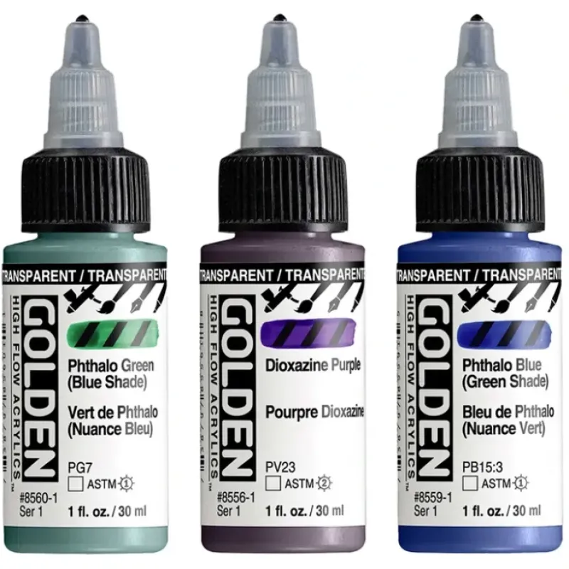 Pigment^Golden High Flow Acrylics - Transparent Colours 30ml - Little Painter Art | Exploring the Endless Possibilities of Art