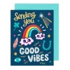Shop All^Good Vibes with Rainbow Patch Greeting Card - Little Painter Art | Exploring the Endless Possibilities of Art