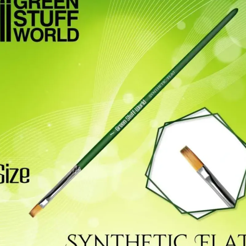 Brush^GREEN SERIES Flat Synthetic Brush Size 1 - Little Painter Art | Exploring the Endless Possibilities of Art