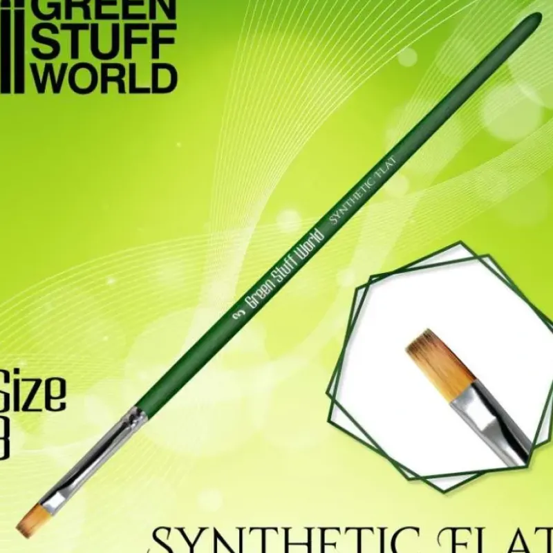 Brush^GREEN SERIES Flat Synthetic Brush Size 3 - Little Painter Art | Exploring the Endless Possibilities of Art