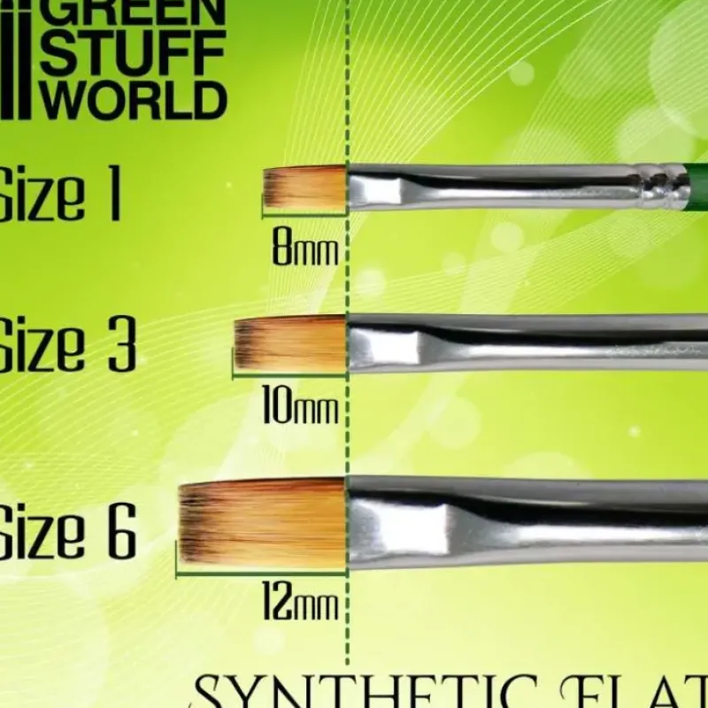Brush^GREEN SERIES Flat Synthetic Brush Size 6 - Little Painter Art | Exploring the Endless Possibilities of Art